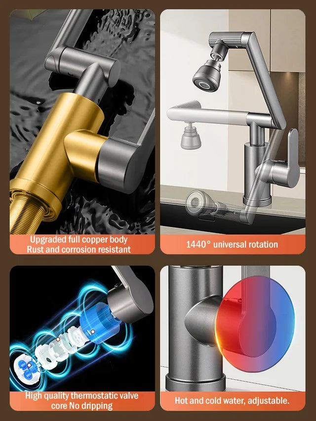 صنبور دوار بذراع ميكانيكية بزاوية 1080 درجة الجديد كليا