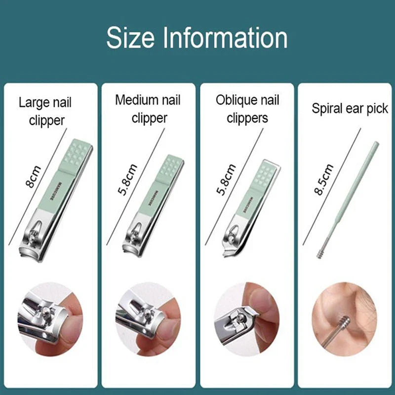 مجموعة العناية بالأظافر المصنوعة من الفولاذ (16 قطعة)