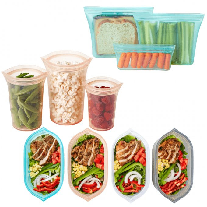 أكياس التخزين القابلة لاعادة الاستخدام 8 قطع ( اشتري مجموعه واحصل على الثانية مجانا ) - Makfool