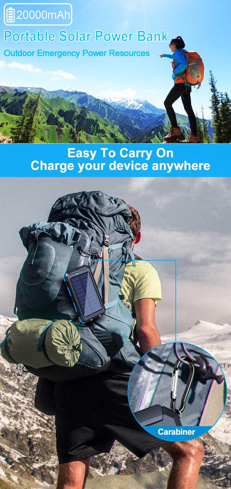 باور بانك بالطاقة الشمسية مقاوم للماء والغبار - Makfool