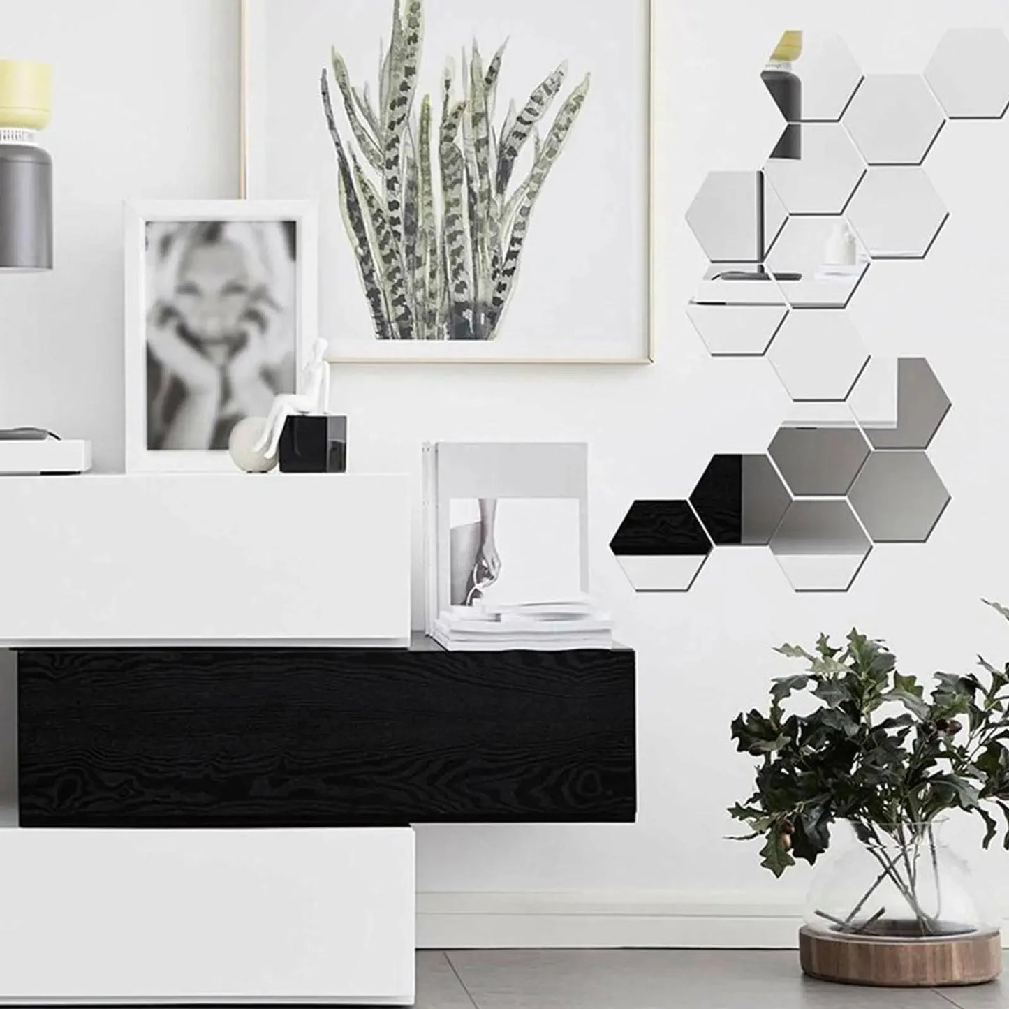 ديكور المرايا المميز سهل التركيب (12 قطعة) - Makfool