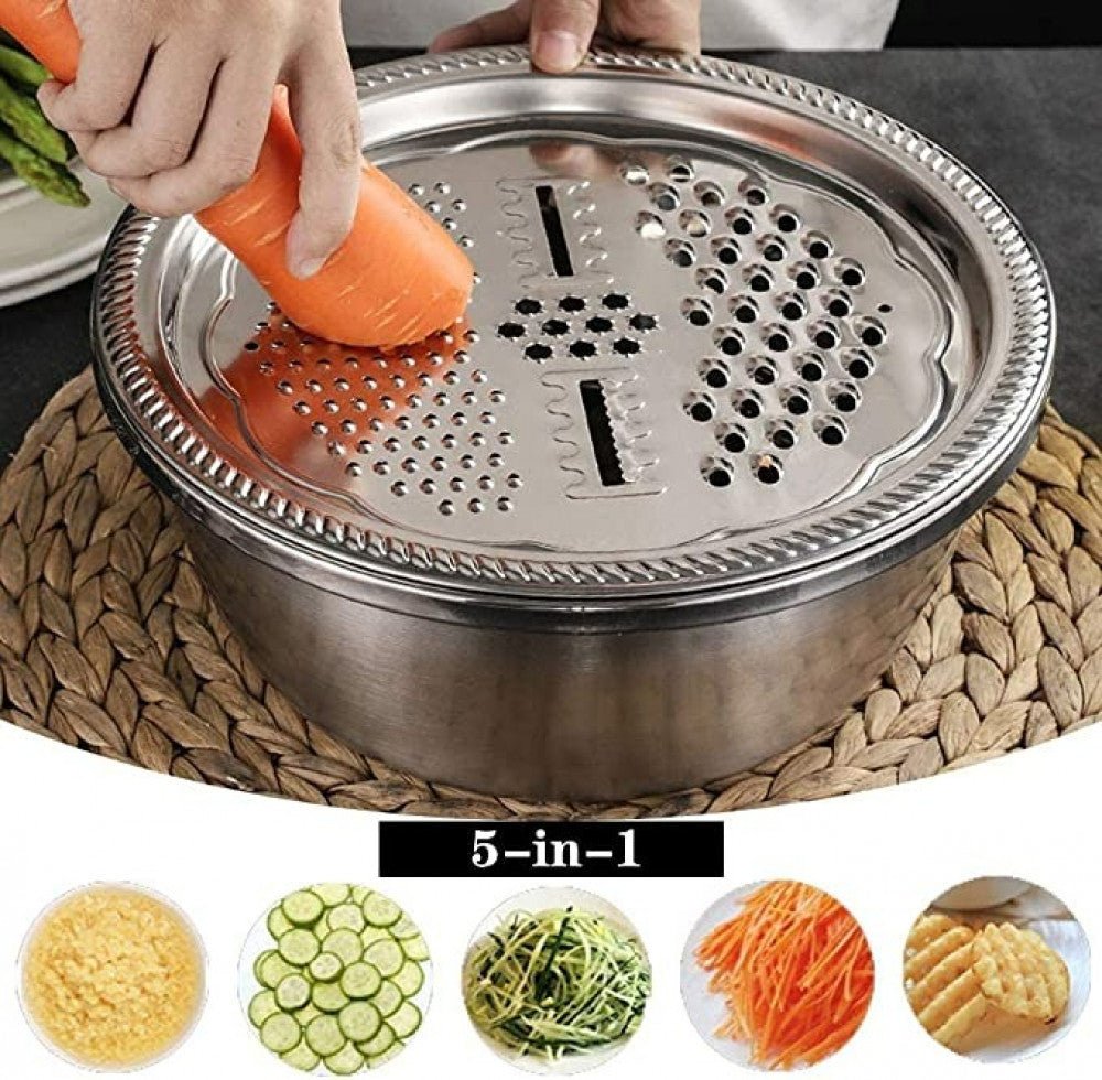حوض مع مبشرة خضروات مع سلة تصريف 3 في 1 مبشرات جبن مع الفولاذ | 3 فــي 1 | - Makfool