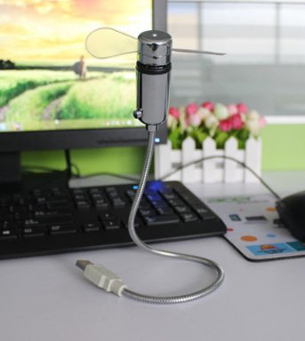 مروحة USB مضيئة مع ساعة توقيت مميزة - Makfool