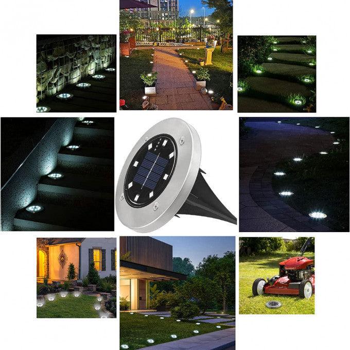 مصابيح الحديقة الأرضية لالطاقة الشمسية ( 4 مصابيح ) - Makfool