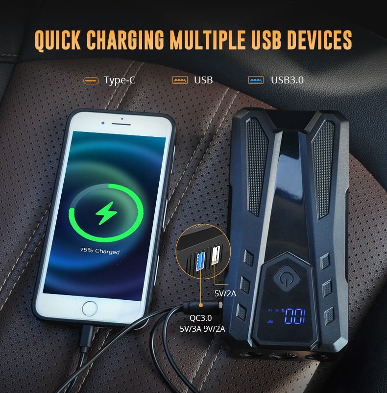 مشغل بطارية 12 فولت مع شاشة LCD - Makfool