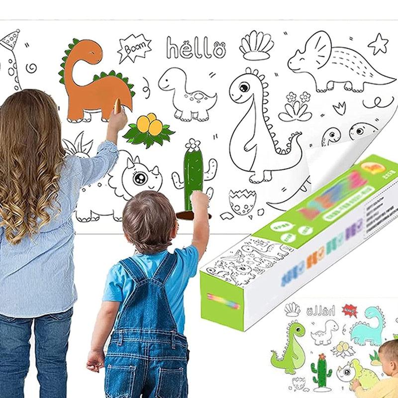 رول أوراق التلوين اللاصق للأطفال (عدد 2 رول)