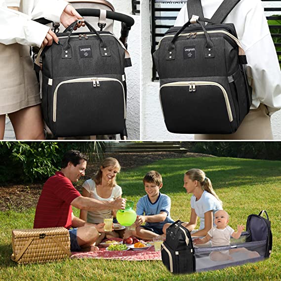 شنطة لمستلزمات الاطفال مع سرير - Makfool