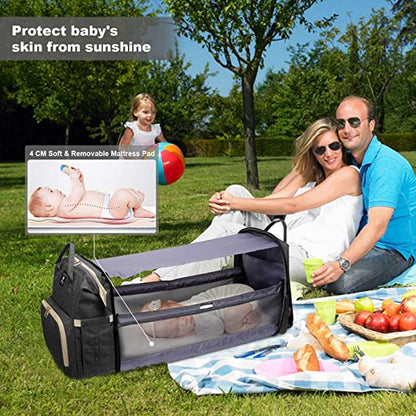 شنطة لمستلزمات الاطفال مع سرير - Makfool