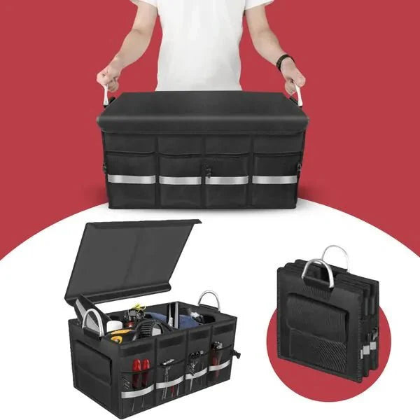 صندوق تخزين متعدد الوظائف للسيارة مع غطاء قابل للإزالة - Makfool
