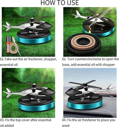 uae معطر هواء للسيارة بشكل هليكوبتر يعمل بالطاقة الشمسية - Makfool