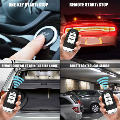 زر تشغيل السيارة عن بعد بضغطة زر واحدة + جهاز تحكم عن بعد + نظام دخول بدون مفتاح + تحكم في التطبيق - Makfool